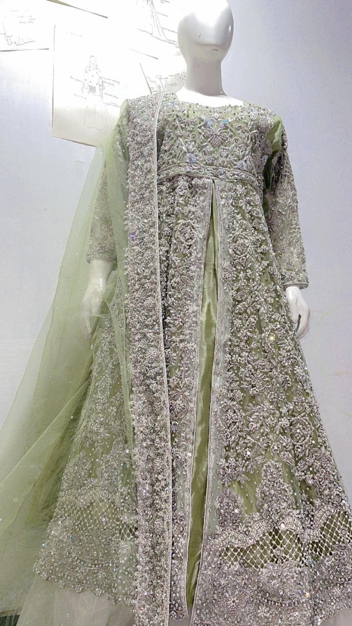 Sage Green Bridal Gown Front