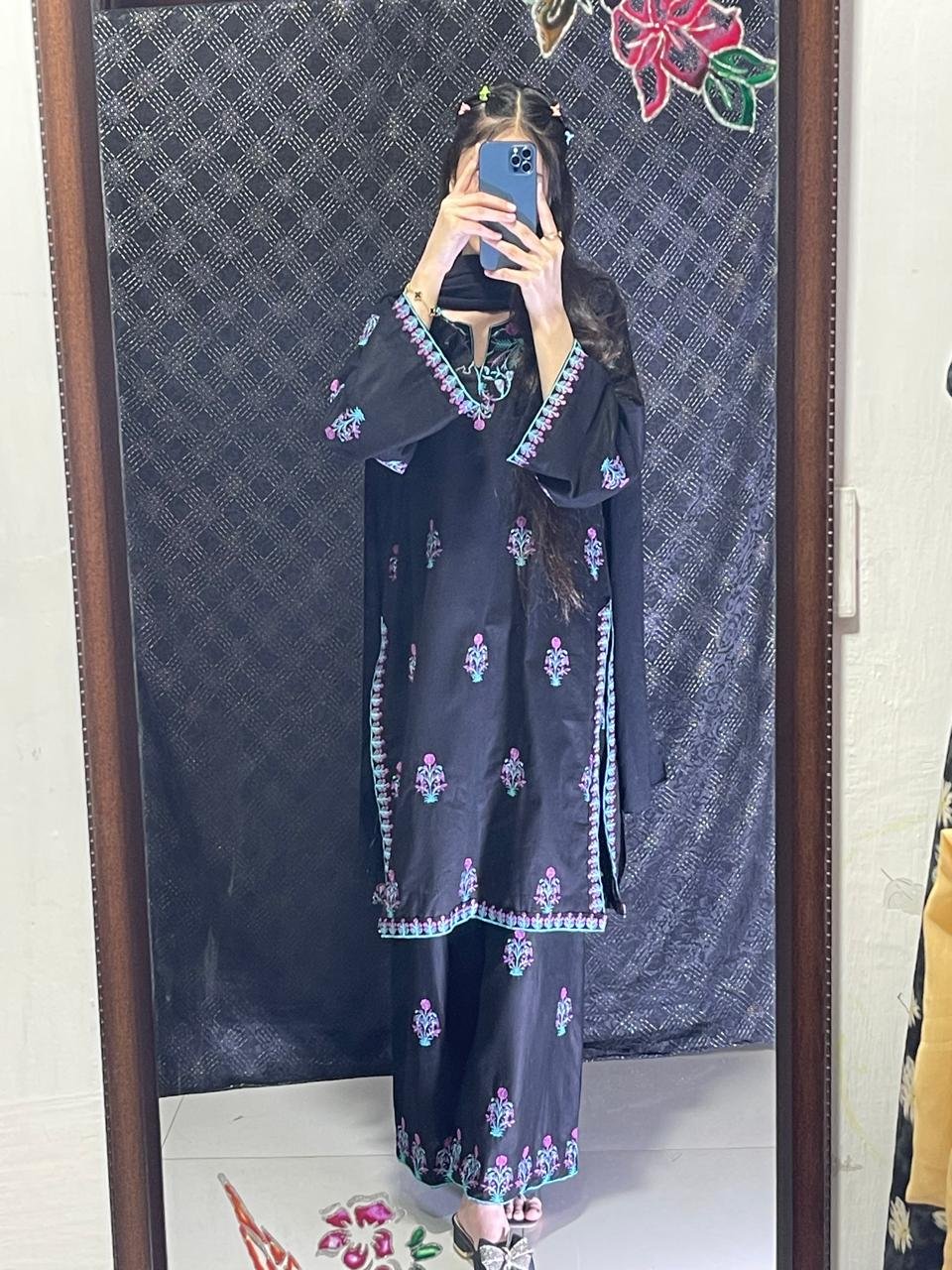 Black Block Print Long